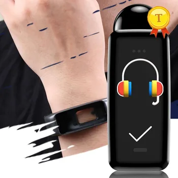 Фитнес-браслет и спортивные Bluetooth-наушники с микрофоном шаги, расстояние, отслеживание калорий, активности, мониторинг сердечного ритма Смарт-браслет