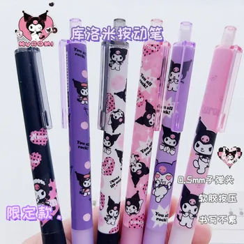 25-100шт Шариковая ручка Sanrio Cartoon Kuromi Roller, Таинственный фиолетовый, Ручка для печати, Канцелярские принадлежности Оптом