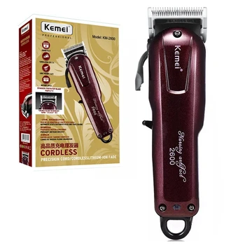 Kemei 2600 профессиональная шнурная/беспроводная машинка для стрижки волос, перезаряжаемый триммер для бороды и волос для мужчин, набор электрических машинок для стрижки волос