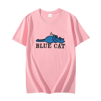Футболка Blue Cat Records, музыкальный лейбл Soul R & B 60-х, ретро крутая подарочная футболка, графические футболки, летние футболки, топы, футболка с коротким рукавом