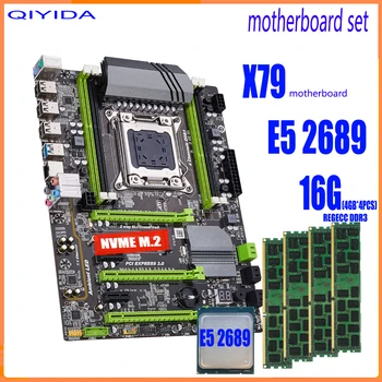 Комплект материнской платы QIYIDA X79 с памятью Xeon E5 2689 4x4 ГБ = 16 ГБ 10600R 1333 МГЦ DDR3 ECC REG