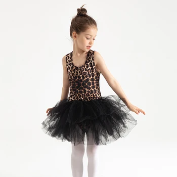 Новое балетное платье-пачка для девочек, Детское гимнастическое Трико из тюля, Черные Балетные костюмы 