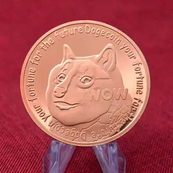 1 унция Микро золота / серебра / меди Dogecoin Памятные монеты с милым рисунком собаки Монеты из коллекции Года собаки Виртуальная валюта