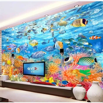 wellyu Индивидуальные большие фрески модное украшение дома подводный мир ТВ фон настенные обои papel de parede