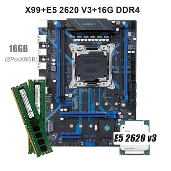 Материнская плата HUANANZHI LGA 2011-3 QD4 X99 с комбинированным комплектом XEON E5 2620 V3 16 ГБ (2*8G) оперативной памяти DDR4 RECC SATA USB 3.0 NVME NGFF