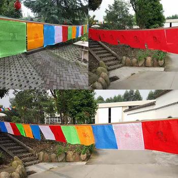 Религиозные флаги Тибетские буддийские принадлежности Цветной Молитвенный флаг с принтом Искусственный шелк Тибет Лунг Та Баннер Священные Писания 20 листов /комплект