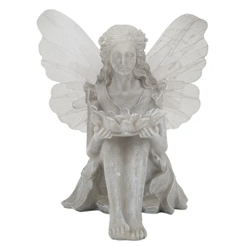 Садовая статуя Ангела, Садовые фигурки солнечного дизайна, милая форма, Тонкое мастерство, Энергосберегающий полимерный материал для крыльца
