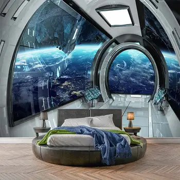 3D космическая капсула технология научной фантастики гостиная спальня пользовательские самоклеящиеся обои фреска