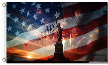 День независимости США, флаги Америки из полиэстера 3x5 футов