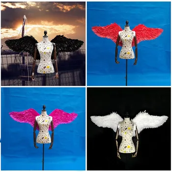 Крылья из ангельских перьев 39 дюймов, реквизит для свадебной фотосессии, модельный подиум, реквизит для косплея, Хэллоуин, карнавал, необычная вечеринка