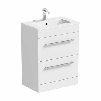 Роскошный напольный шкаф для ванной комнаты из МДФ с керамическим умывальником для рук