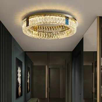 Люстры Освещают гостиную Ультратонким потолком из хрусталя, спальню в новом стиле, элитную комнату, домашнюю круглую лампу для кабинета, подвесную лампу