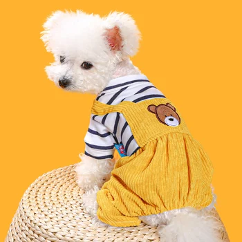 PETCIRCLE Одежда для собак Комбинезон с хлебным мишкой для маленьких средних собак Щенок Кошка Всесезонная одежда для домашних животных Костюм для собаки Товары для домашних животных Пальто
