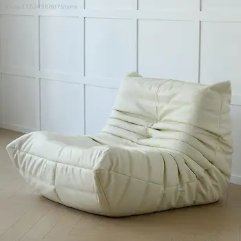 Кожаные Диваны для гостиной Мебельное кресло Meuble с полной губкой Кресло для отдыха Nordic Single Дизайнерский диван-кровать С откидной спинкой Татами