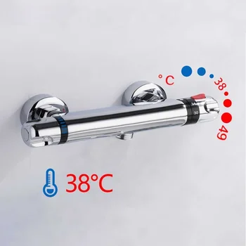 Термостатический Регулирующий клапан для ванны и душа Нижний кран Настенный Латунный смеситель для горячей и холодной воды в ванной