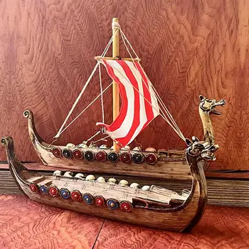 модель парусника из смолы, винтажное Ностальгическое традиционное китайское судно с головой Дракона, Статуя Парусной лодки, украшение офиса