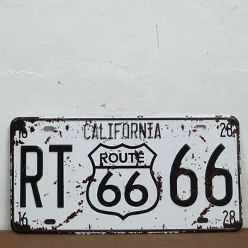 50 шт./лот Металлическая вывеска в стиле шебби-шик California Route 66 Табличка, номерной знак искусство домашнего декора настенная табличка Q-186