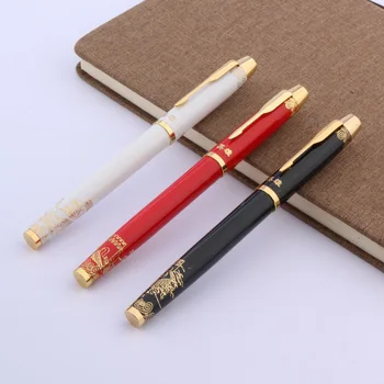 Горячая Распродажа Металлическая ручка с золотой отделкой Great Wall 0,5 мм, Черная Подарочная ручка-роллер