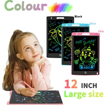 12-дюймовая детская электронная доска для рисования, неоднократно переписываемая Электронная доска для упражнений по рисованию с ЖК-экраном, игрушки для родителей и детей, мальчик