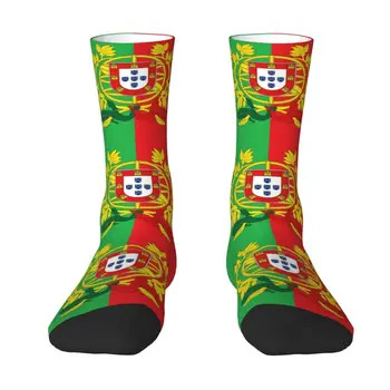 Мужские носки для экипажа с изображением герба Португалии Унисекс Забавный португальский флаг Весна-лето Осень-зима парадные носки