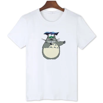 Японская футболка с известным анимированным Тоторо, мужские футболки с добрым и любящим толстым котом, брендовый удобный повседневный топ teesB1-37