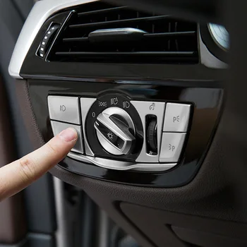 Хромированные кнопки включения фар из АБС-пластика, отделка блестками, 6шт. для BMW 5 серии G30 G38 2018, Модифицированный стайлинг автомобиля