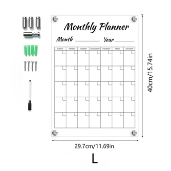 Акриловая доска-календарь с сухим стиранием, еженедельник, белая доска, сменная доска для планирования еды для офиса, дома и школы
