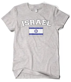 Горячая распродажа, модная мужская футболка с потертым флагом Израиля, футболка с цифровой печатью Aldult Teen Unisex