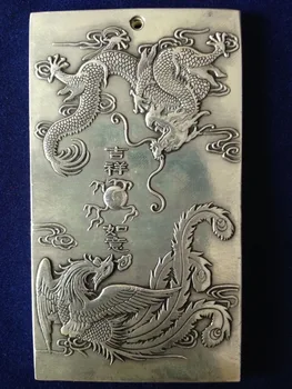 Китайское Тибетское серебро Ssangyong, Тибетский серебряный слиток, ожерелье-амулет тханка, подвеска ручной работы из металла