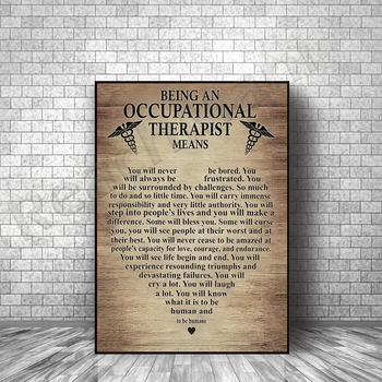 Быть трудотерапевтом - значит плакат, настенное искусство с определением трудотерапевта, декор стен для трудотерапии