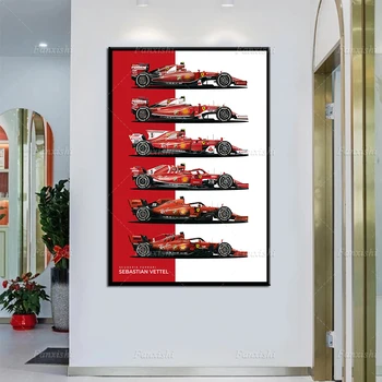 Современный Красный Автомобиль F1 2015-2020 F1 Плакат Настенные Художественные Принты Холст Hd Модульные Картины Для Гостиной Домашний Декор Мужской Подарок