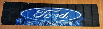 Баннер FORD Blue Flames размером 2x8 футов (60x240 см), рождественские украшения для дома, флаг, баннер, подарки