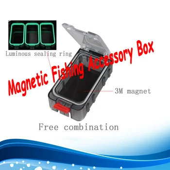 Коробка для рыболовных принадлежностей, Магнитная водонепроницаемая Съемная комбинированная коробка для хранения рыболовных крючков, коробка для рыболовных принадлежностей, коробка для запчастей