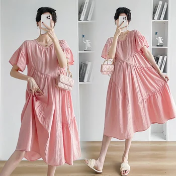Y43169 # Платье, женское платье для беременных с рукавами-пузырями, летняя Женская одежда для беременных