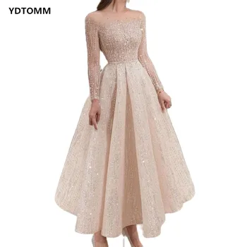 Летнее модное элегантное платье Миди с блестками с длинным рукавом, женское платье для вечеринки, новое поступление 2023 года, сексуальное сетчатое тонкое вечернее платье для женщин