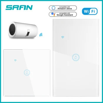 Выключатель водонагревателя SRAN WIFI Smart Life Стандарт ЕС, США, панель из закаленного стекла, сенсорный выключатель Alexa / Google Home