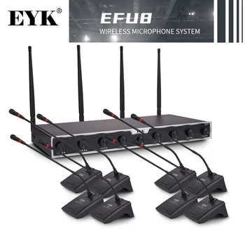 EYK EFU8 8-канальная конференц-микрофонная система UHF с фиксированной частотой Беспроводной микрофон Gooseneck для школьного лекционного зала компании