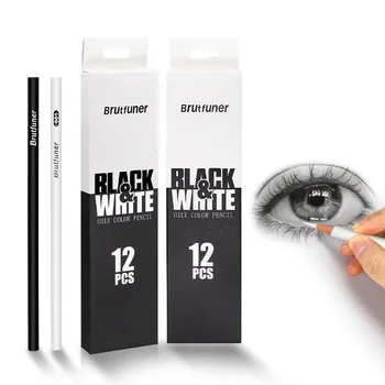 Brutfuner Белый Одиночный масляный карандаш Черный Цветной карандаш для рисования Граффити Маленький Свежий цветной карандаш