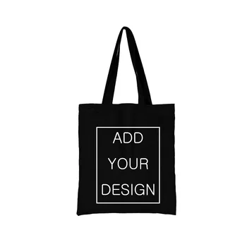 Настраиваемая черная сумка, холщовые сумки для покупок, большие женские дизайнерские сумки, Аниме-тоут, ткань для покупок, Летняя ткань