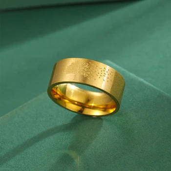 CHENGXUN Глянцевое дерево с птицами, кольца для мужчин и женщин, обручальные кольца из нержавеющей стали 8 мм, подходящие для пары, обещающие украшения