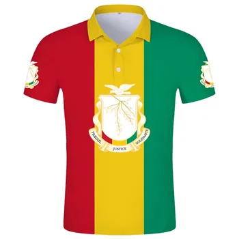 Гвинейская рубашка поло Сделай сам Бесплатно Пользовательское название Джин Рубашка Поло Национальный флаг Страна Французская Гвинейская Республика Гвинея Фото Одежды с принтом