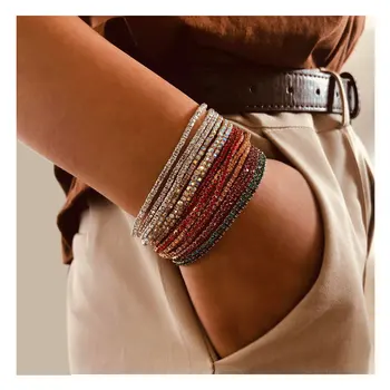 Красочный блестящий браслет Винтажные украшения Роскошные дизайнерские браслеты Модные Женские аксессуары Индийские украшения для женщин
