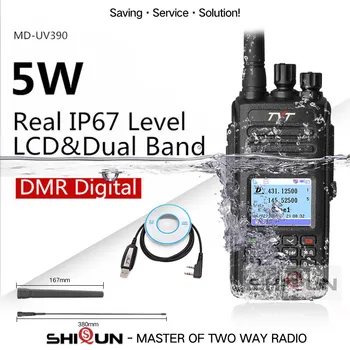 Цифровое радио TYT MD-UV390 DMR 5 Вт Водонепроницаемый IP67 Удобные портативные рации MD UV390 Дополнительное обновление GPS для MD-390 Dual Band VHF UHF
