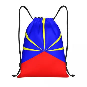 Изготовленная на заказ сумка с завязками под флаг острова Реюньон 974 для покупок, рюкзаки для йоги, Мужская и женская сумка для спортзала Reunionese Proud Sports Sackpack