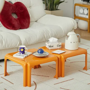 Прикроватный столик, современный минималистичный журнальный столик, Комбинированная многослойная перегородка, Мебель для дома, закругленные углы, Низкие столики