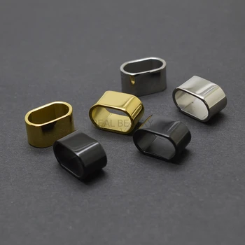 Пользовательский логотип 10 штук прямоугольных скользящих бусин из нержавеющей стали для изготовления браслетов, разделительных бусин для ювелирных изделий, кожаных браслетов DIY