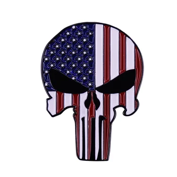 Эмалированная булавка с черепом Трум, значок американского флага, брошь с саркастической головой
