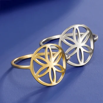 Женское кольцо Dawapara Germ of Life, обручальное кольцо с сакральной геометрией, Йога Каббала, духовные украшения из нержавеющей стали