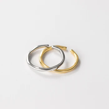 Новое серебро 925 пробы, минималистичное кольцо с геометрической волнистой линией, открытое кольцо на палец для женщин, элегантные Модные ювелирные аксессуары JZ27