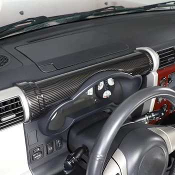 2ШТ Центральная консоль Крышка приборной панели Рамка Отделка Аксессуары из углеродного волокна для Toyota FJ Cruiser 2007-2021